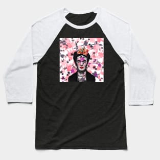 Portrait of Frida Floral Baseball T-Shirt